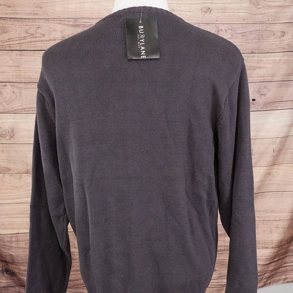 NWT BURRYLANE FOR MEN GREY CREW NECK COTTON SWEATER MENS SIZE M MEDIUM NEW! - Picture 3 of 7